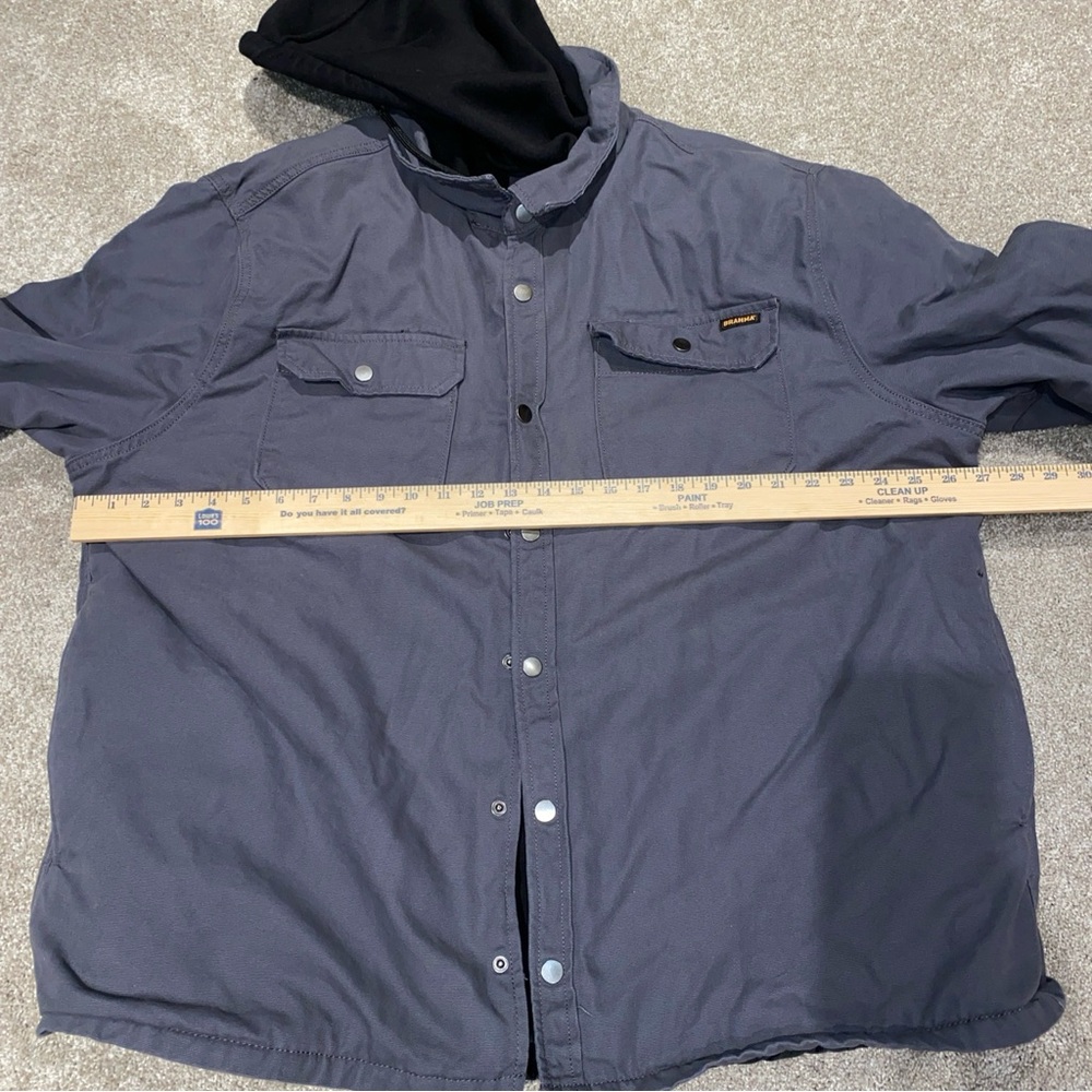 Brahma Canvas Hooded Jacket Gray Insulated Men's 2XL Workwear Full Zip Snap - Picture 8 of 11